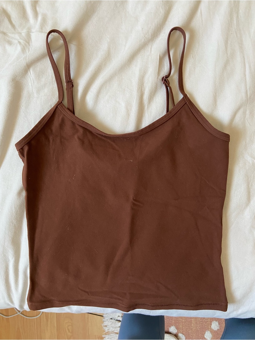 Aritzia Chocolate Brown Slim Spaghetti-Strap Camisole